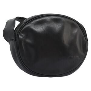 DIOR Shoulder Bag Leather Black Gold